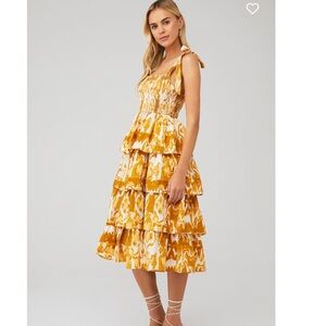 Cleobella Shae ankle midi dress Waterfolor Ikat Print size Medium $248